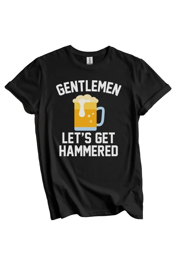 Funny Bachelor Party Shirt Gentlemen Let's Get Hammered