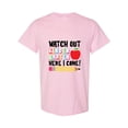 thumbnail image 1 of Funny Back To School Quote Watch Out Kindergarten Here I Come Unisex T-Shirt, up to size 5XL, 1 of 2