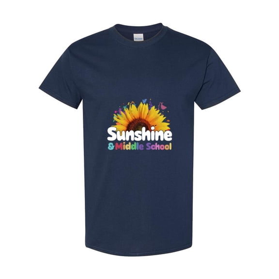 Funny Back To School Teacher Quote Sunshine And Middle School Unisex T-Shirt, up to size 5XL