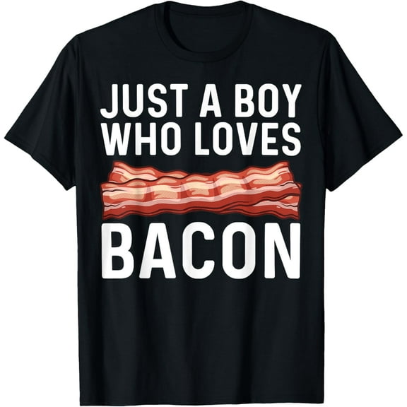 Funny Bacon Gift For Bacon Lovers Boys Kids Meat Foodie Pun T-ShirtMen and women, Black T-shirt, size: Extra large