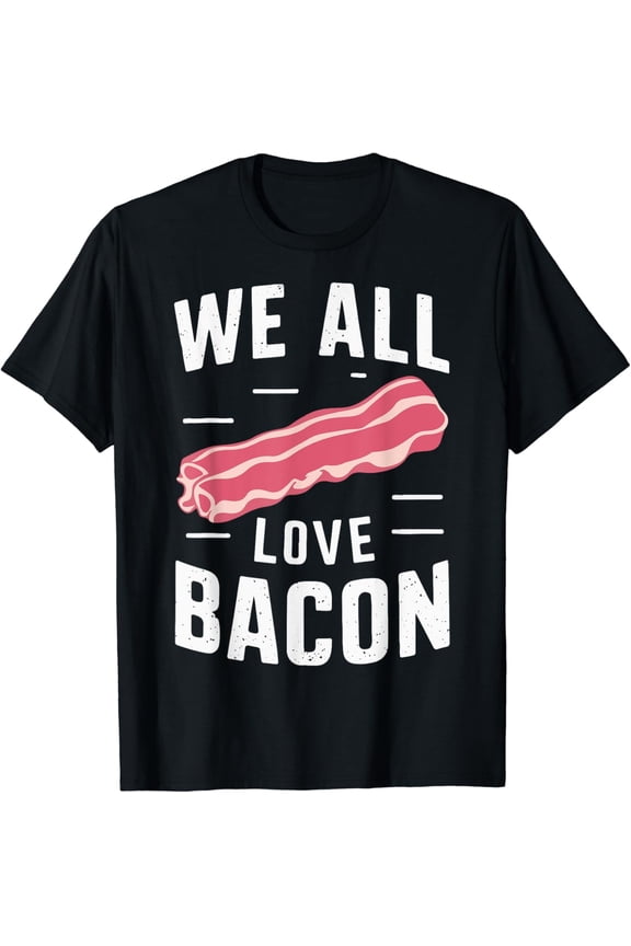 Funny Bacon Lover Graphic T-Shirt Retro Foodie Breakfast Tee for Men and Women Adult Short Sleeve Cotton Top