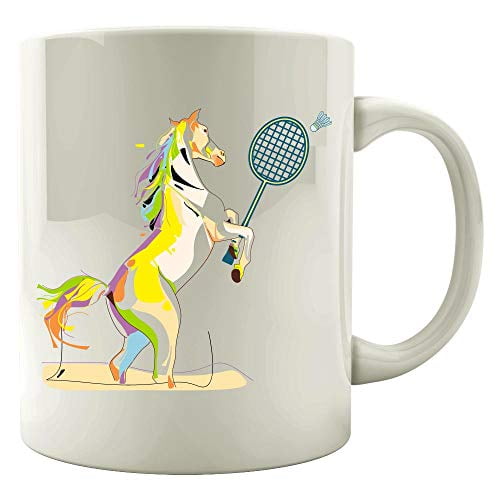 Funny Badminton 11 oz Coffee Mug - Racket Court Game Rules White Ceramic Gift