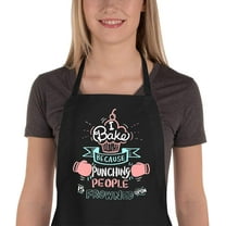 Funny Baking Aprons for Women Men, Cute Baking Gifts for Bakers, Kitchen Cooking Aprons with 2 Pockets - Birthday Housewarming Gifts for Wife Mom Sister Daughter Grandma