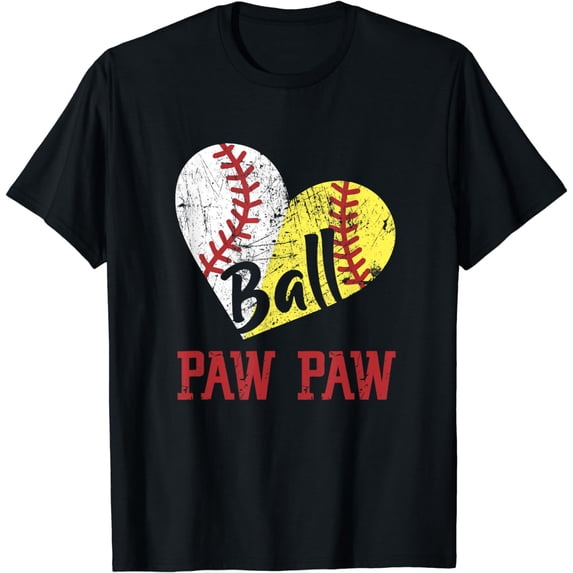 Funny Ball Paw Paw Softball Baseball Paw Paw T-Shirt