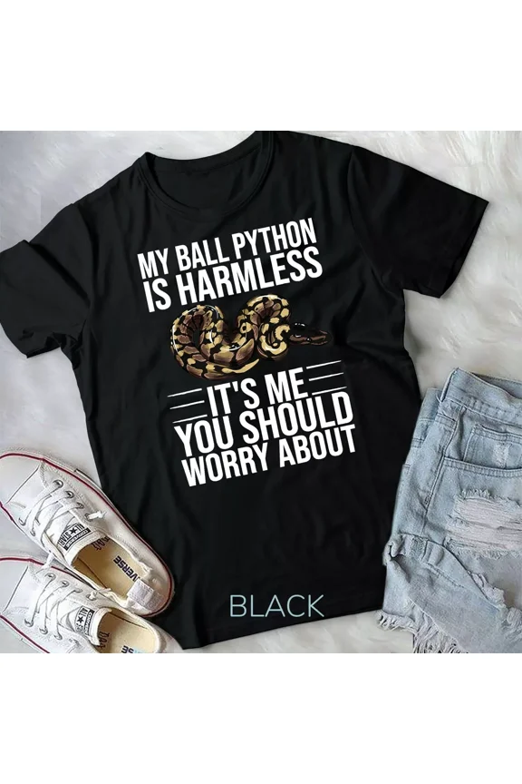 Funny Ball Python Design Snake Lover Men Women Boys Girls Unisex T-shirt