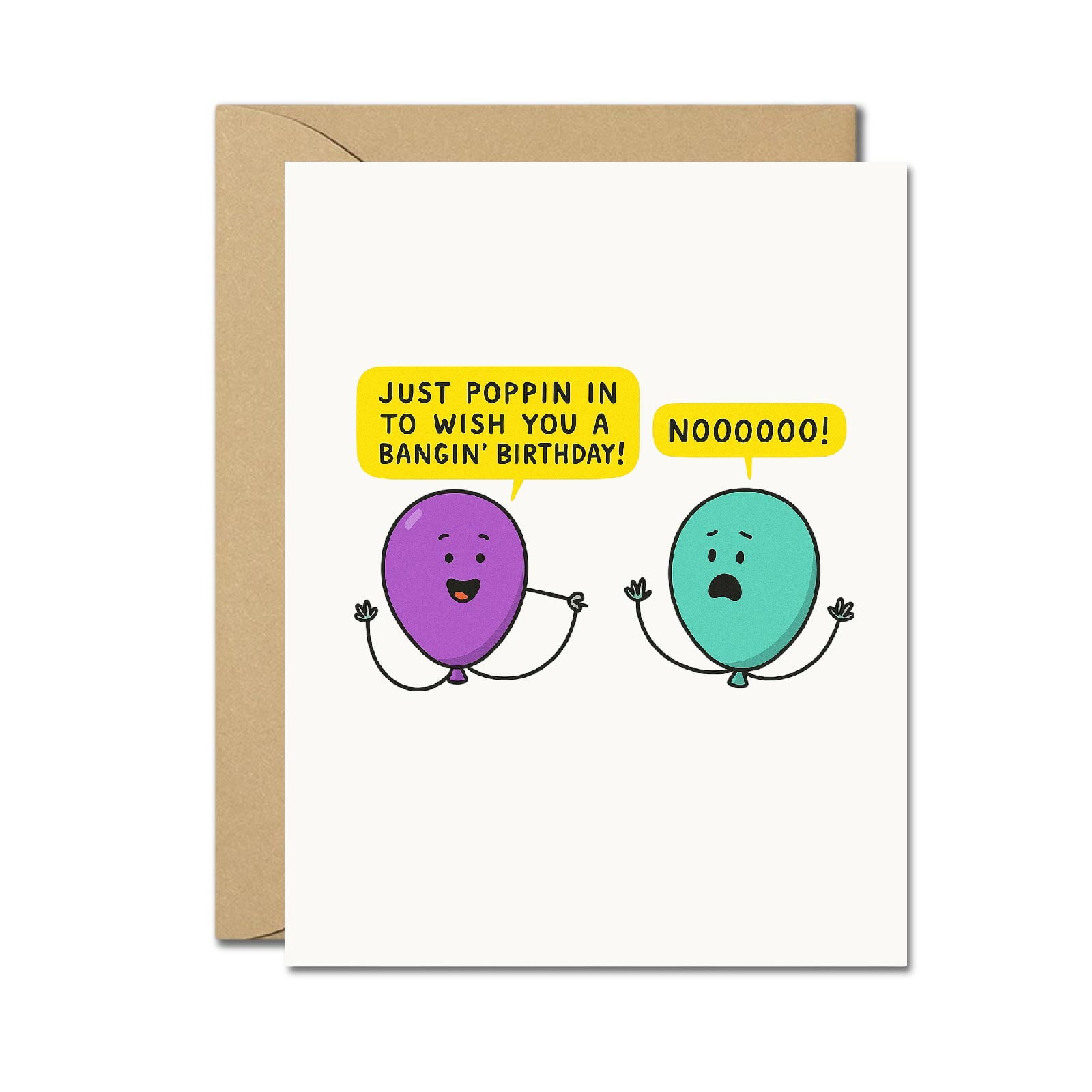 Funny Balloon Birthday Card – Bangin' Birthday Pun Card with Cute Cartoon  Design – Hilarious Greeting for Him, Her, Friends, Adults \u0026 Teens -  Walmart.com, image size:1600x1600
