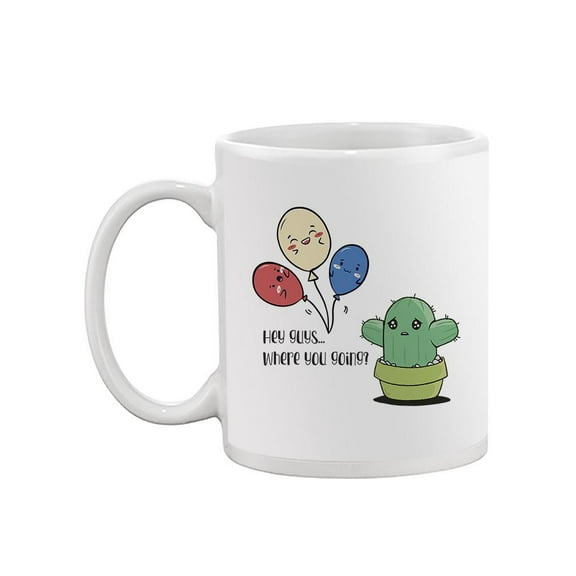 Funny Balloons And Cactus Mug - Smartprints Designs,