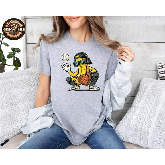 Funny Banana Baseball Shirt, Sports Team Mascot Shirt, Banana Playing Baseball Shirt, Baseball Lover Gift, Cute Bananas Baseball Shirt