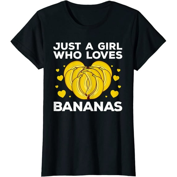 Funny Banana Design Women Girls Banana Fruit Lovers T-Shirt