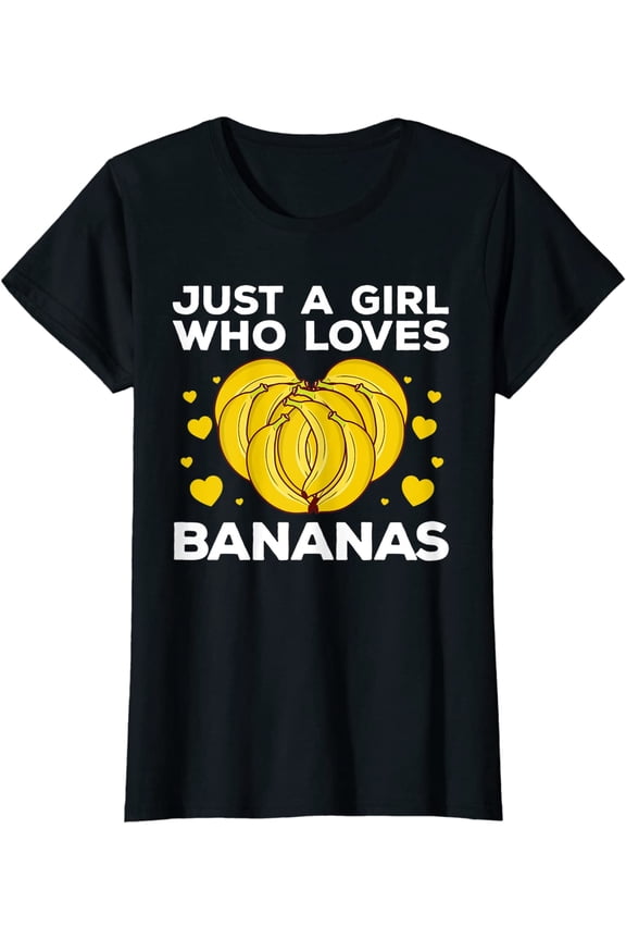 Funny Banana Design Women Girls Banana Fruit Lovers T-Shirt