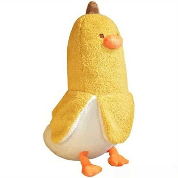 Funny Banana Duck Plush Toy, Cute Stuffed Animal Pillow Doll for Kids and Adults, Creative Soft Plushie Gift, Adorable Cartoon Banana Duck Plush for Home Decor, Birthday or Holiday Present