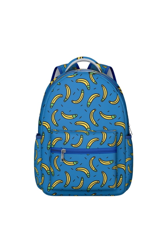 Funny Banana Lover Backpack Kawaii Yellow Banana Print Students School Bag with Sweet Tropical Fruit Pattern