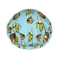 thumbnail image 1 of Funny Banana Monkey Shower Cap, Double Layers Shower Cap Rreusable Waterproof, Elastic Bathing Hair Hat for Women, Washable Hair Cap for All Hair Lengths, 1 of 5