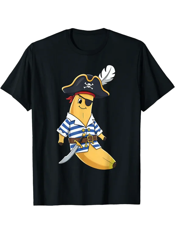 Funny Banana Pirate Captain for Halloween Party Costume Cool T-Shirt, Unisex T-Shirt