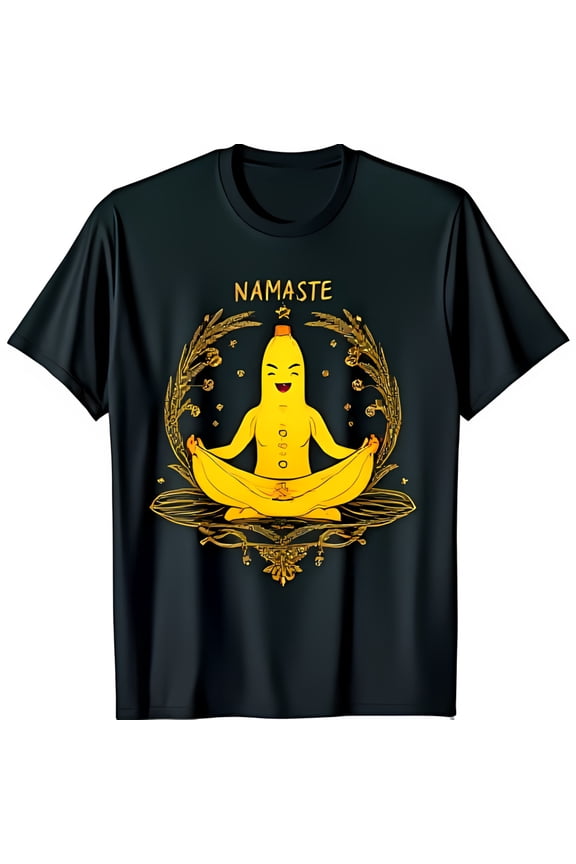 Funny Banana Yoga Pose T-Shirt NAMASTE Graphic Tee for Yoga Lovers