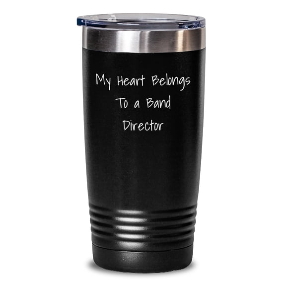 Funny Band Director Gifts from Friends - 'My Heart Belongs To A Band Director' Tumbler for Birthday