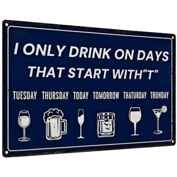 Funny Bar Metal Tin Sign  Vintage Wall Decor for Man Cave, Pub, Club, or Garage  Great Gift for Drink Lovers, 8x12 Inches