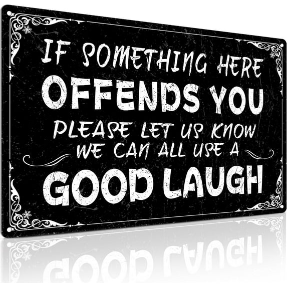 Hltser Funny Music Metal Sign - My Neighbors Are Listening to Great Music - Wall Decor for Garage Bar Man Cave - 8 Inches by 12 Inches