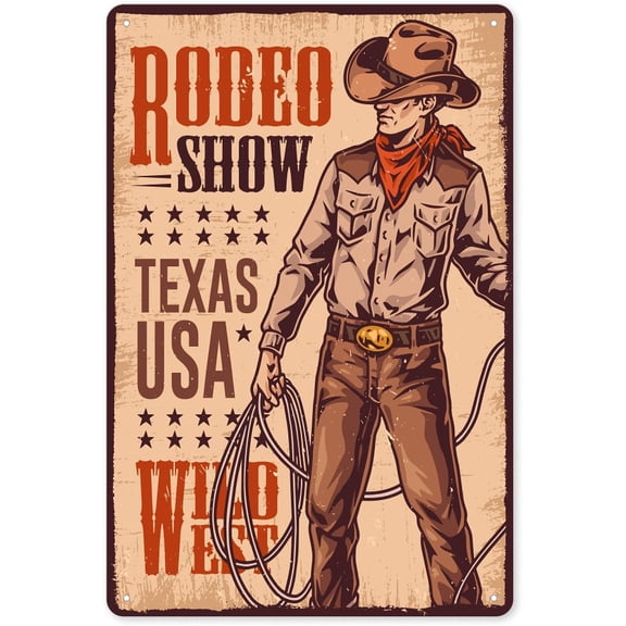 Funny Bar Sign or Man Cave Decor, Rodeo Cowboy Wild West Estd American 1881 Tradition, Man Cave Accessories Home Bar Basement Garage Mancave Vintage Style Wall Art Decor, 8 x 12 Inch (25539)