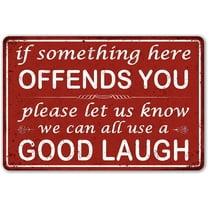 Funny Bar Sign Man Cave Vintage Metal Sign If Something Here Offends You Sign For Garage Home Bar Wall Decor (246)
