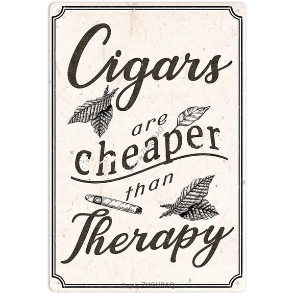 Funny Bar Tin Signs Decor - Whiskey and Cigars Retro Look Poster Metal Sign Accessories - Indoor Outdoor Man Cave Home Pub Garage Basement Vintage Wall Decorations 8x12 Inches - Father's Day Gift