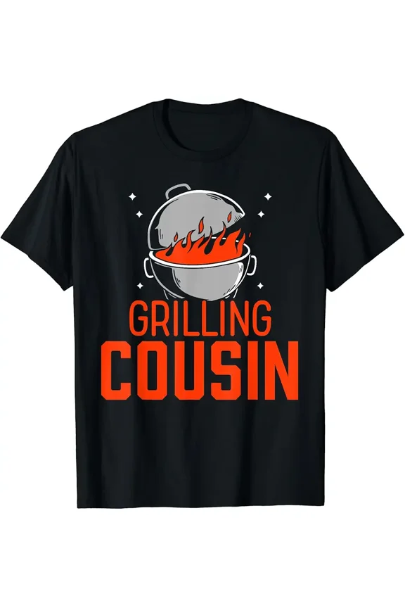Funny Barbecue Grill Master Graphic for Cousin Men Short Sleeve Casual Tee Shirt