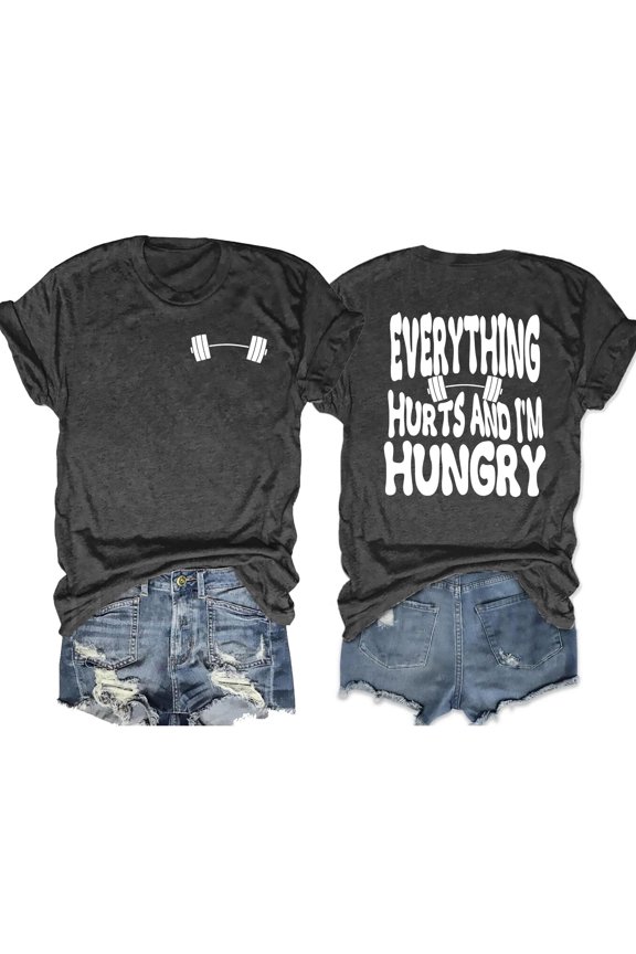 Funny Barbell Graphic T-Shirt for Fitness Lovers - Short Sleeve Workout Tee Top