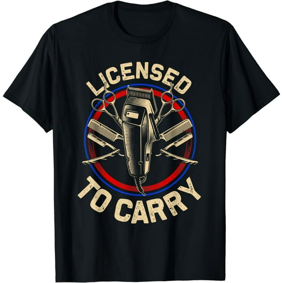 Funny Barber Designs For Men Dad Hairstyling Stylist Tools T-Shirt