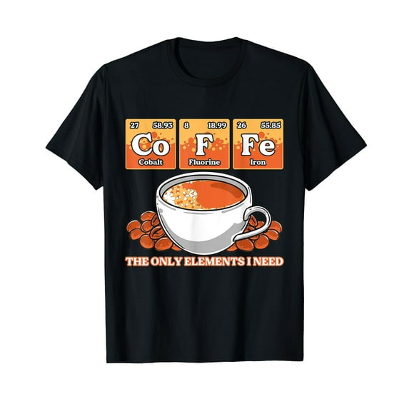 Funny Barista Scientist Coffee Periodic Table Of Elements T-Shirt