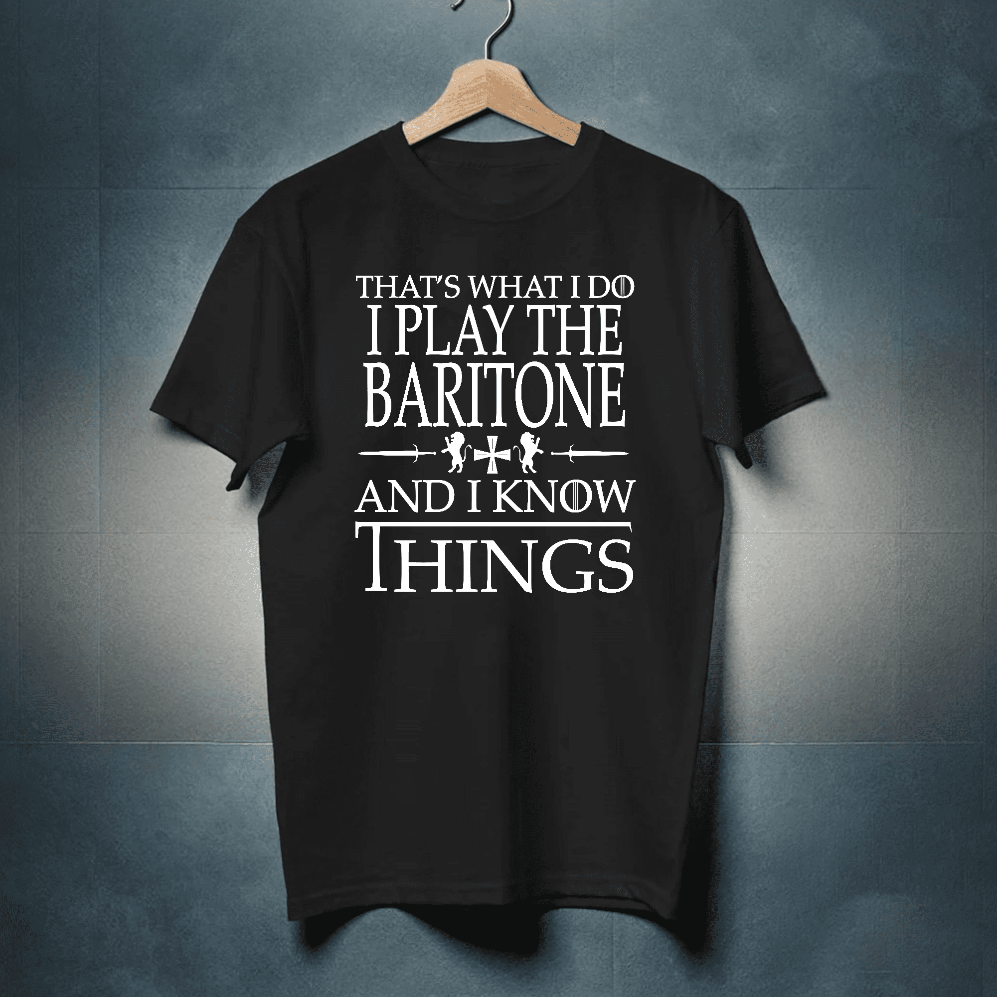 Funny Baritone Player Gift Marching Band Brass Instrument Graphic Tee ...