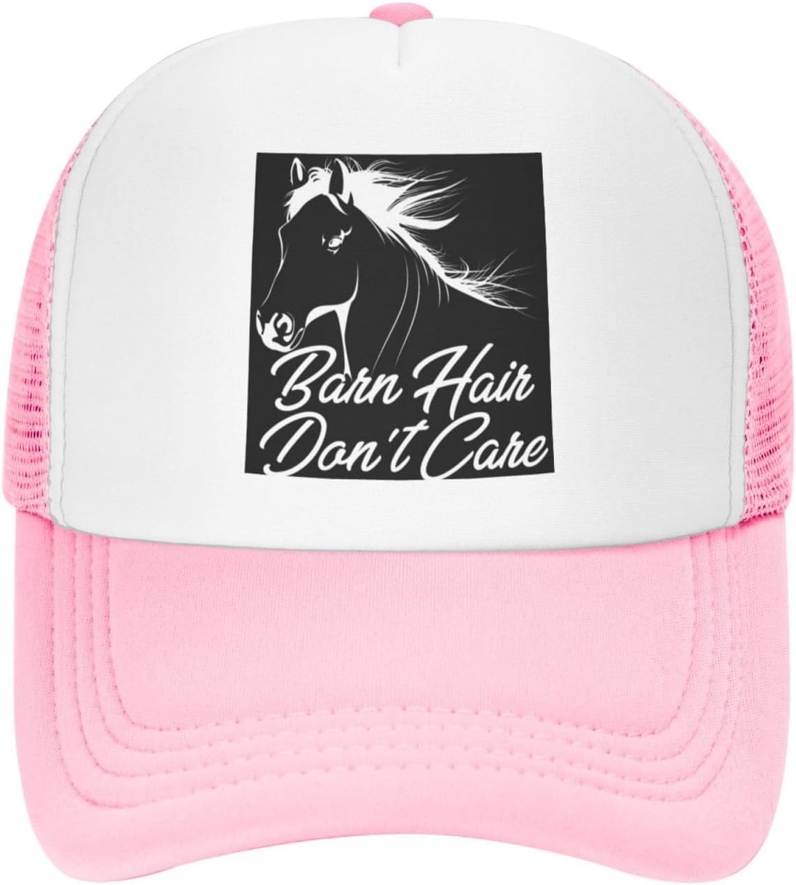 Funny Barn Hair Don't Care Trucker Hat Mesh Baseball Cap Women Cowboy