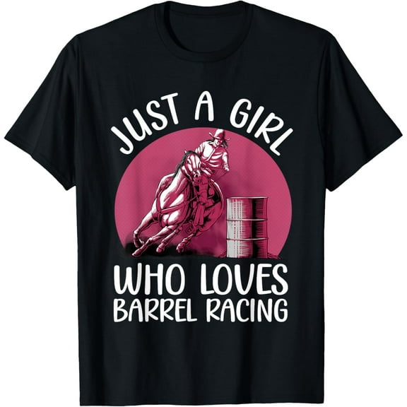 Funny Barrel Racing Art For Girls Women Barrel Racer Cowgirl T-Shirt