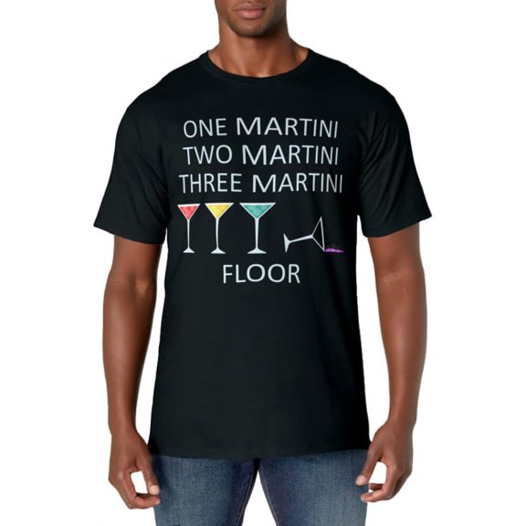 Funny Bartender One Two Three Martini Floor Cocktail T-Shirt
