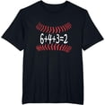 thumbnail image 1 of Funny Baseball 6432 Double Play Tee I Gift 6+4+3=2 Math T-Shirt, 1 of 5