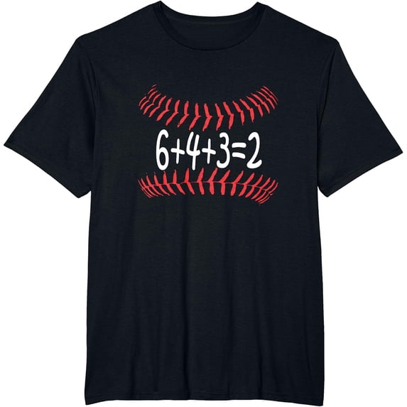 Funny Baseball 6432 Double Play Tee I Gift 6+4+3=2 Math T-Shirt