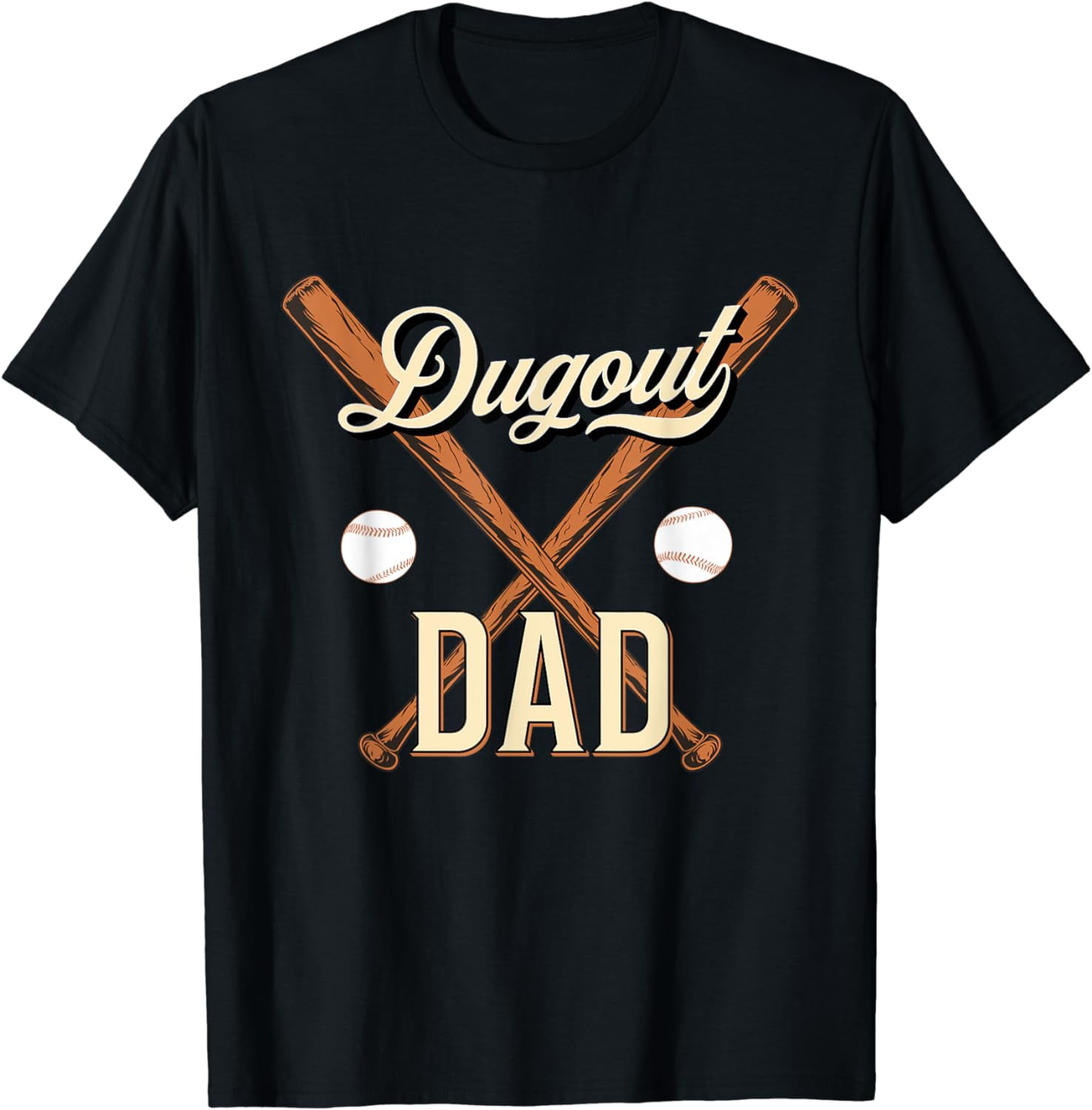 Funny Baseball Bats For Father Dugout Dad Cool Baseball fans TShirt