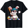 thumbnail image 1 of Funny Baseball Bunny Easter Player Celebration Gift Holiday Graphic Unisex T-Shirt, up to Size 5XL, 1 of 2