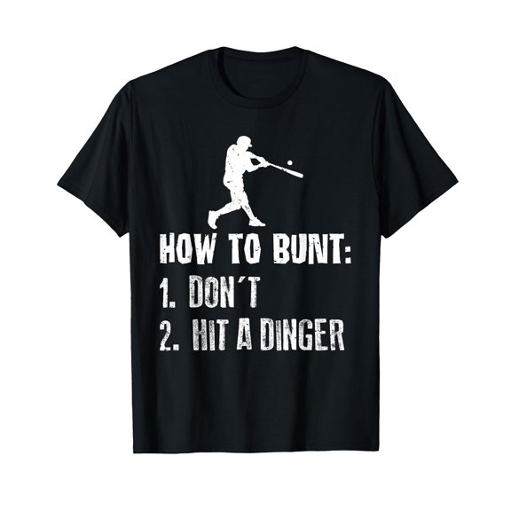 Funny Baseball Bunting Instruction Silhouette T-Shirt for Fans and Players