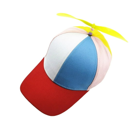 Funny Baseball Cap Multicolor Sun Hat Rainbow Top Hat Helicopter Caps for Fancy Dress Toddlers Children Kids red brim