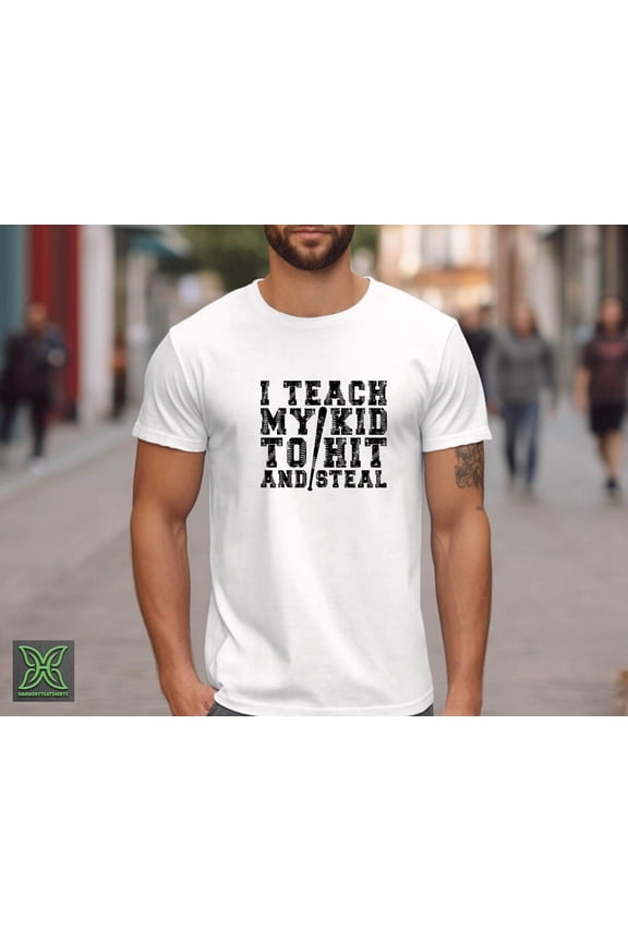 Funny Baseball Dad Coach Game Day Hit And Steal Ball T-shirt