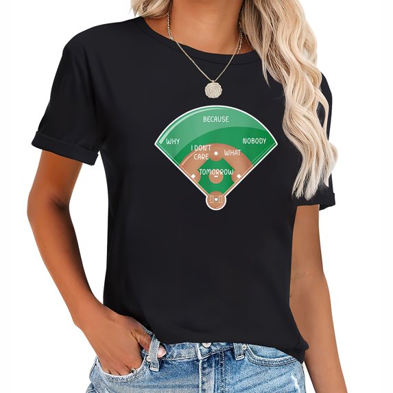 Funny Baseball Diamond Fielding Chart Gift Who'S On First T-Shirt