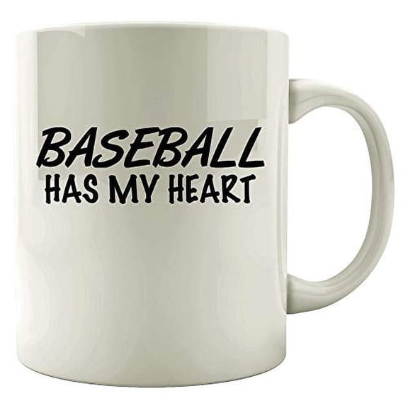 Baseball 11 oz Coffee Mug - Baseball Has My Heart White Ceramic Gift