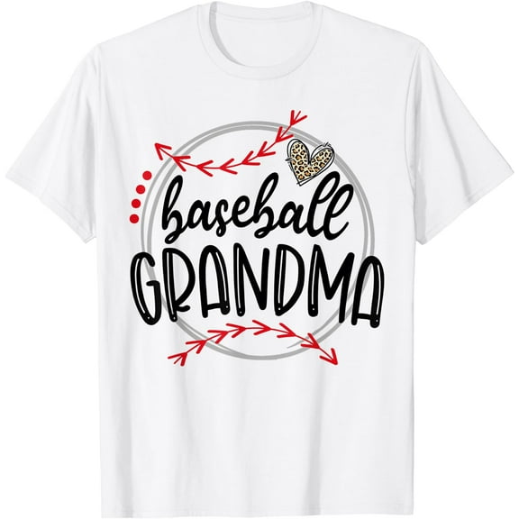 Funny Baseball Grandma Leopard Baseball Lovers T-Shirt