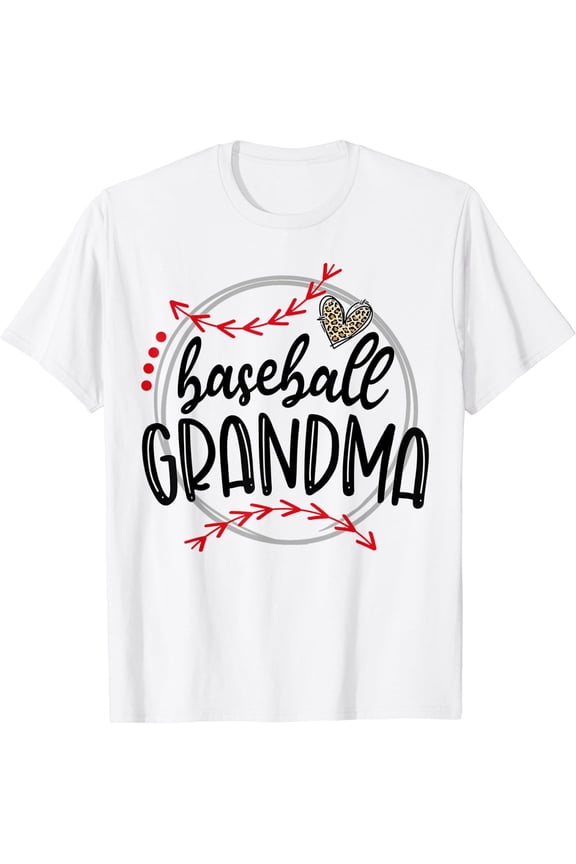 Funny Baseball Grandma Leopard Baseball Lovers T-Shirt