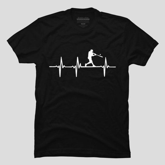 Funny Baseball Heartbeat EKG Line For A Player Coach Or Fan Unisex T-Shirt, Up to Size 5XL