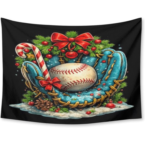 Funny Baseball Ice Cream Drip Sports Decorative Tapestry, Vivid Colors Soft Polyester Wall Hanging for Living Room Bedroom Dorm, 30x40 Inch