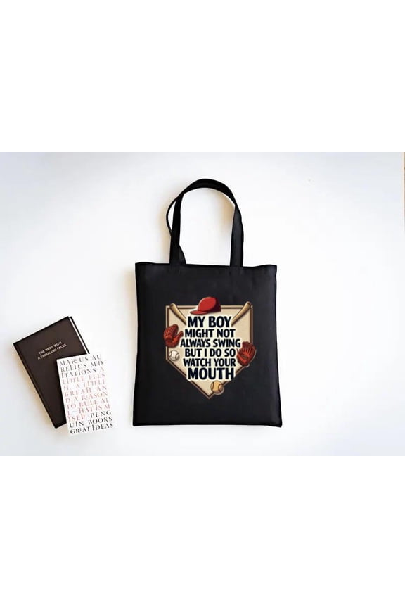 Funny Baseball Mom Tote Bag with Little League Humor, a gift just for you