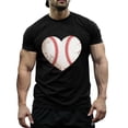 thumbnail image 1 of Funny Baseball Print Men's Short Sleeve T-Shirt Funny Christmas Party Graphic Novelty Holiday Tee Graphic Tees size S-5XL, 1 of 6