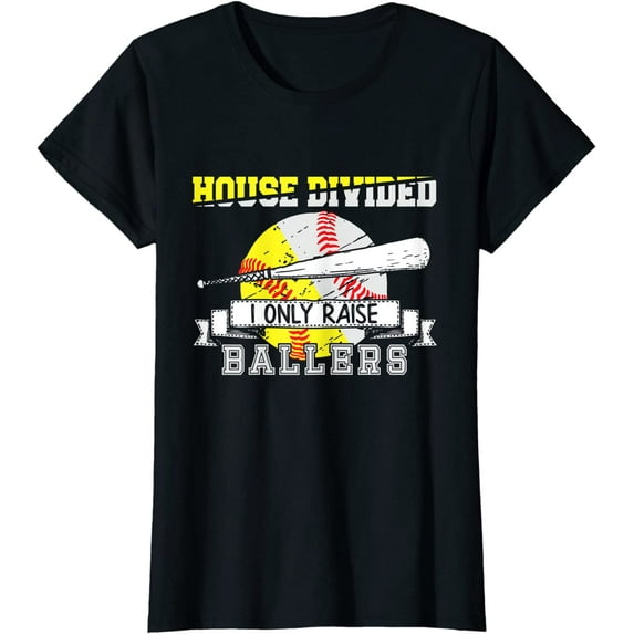 Funny Baseball Softball Divided House Ball Mom T-Shirt