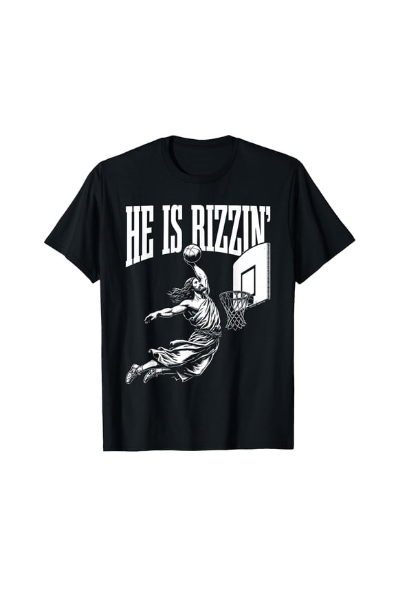 Funny Basketball Dunk Illustration T-Shirt for Easter Celebrations